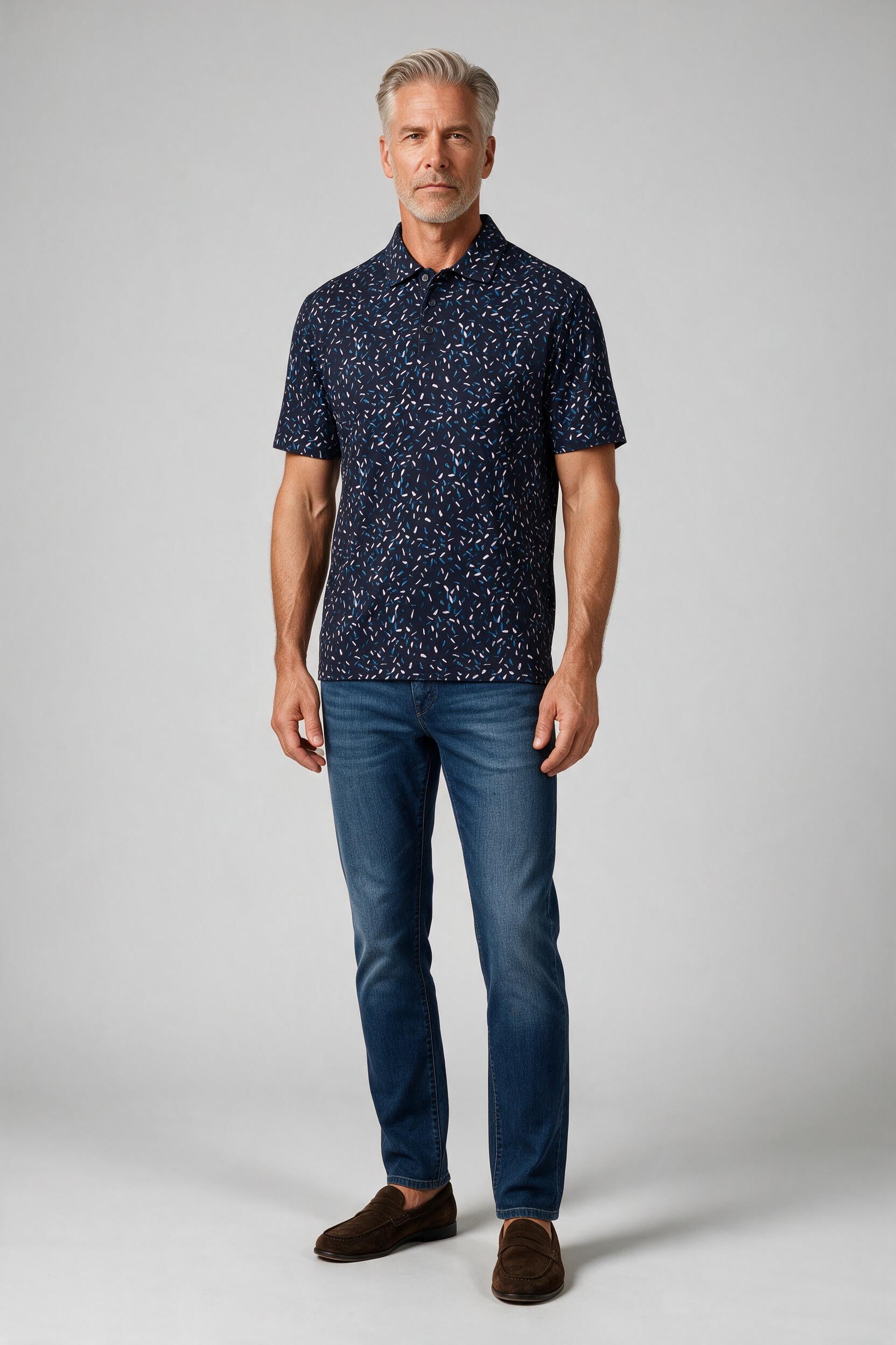 Bugatchi S/S Hendrix Polo, Navy | Mondo Uomo Naples FL