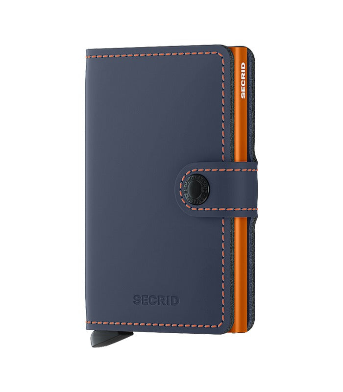 Secrid Miniwallet Matte | Nightblue & Orange | Mondo Uomo Naples FL