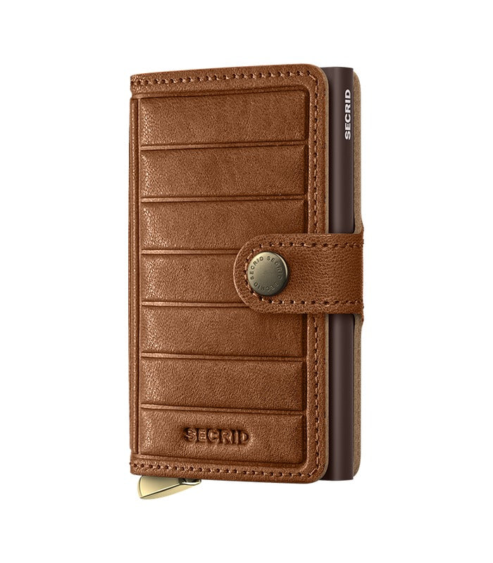 Secrid Premium Miniwallet Emboss Lines | Cognac | Mondo Uomo Naples FL