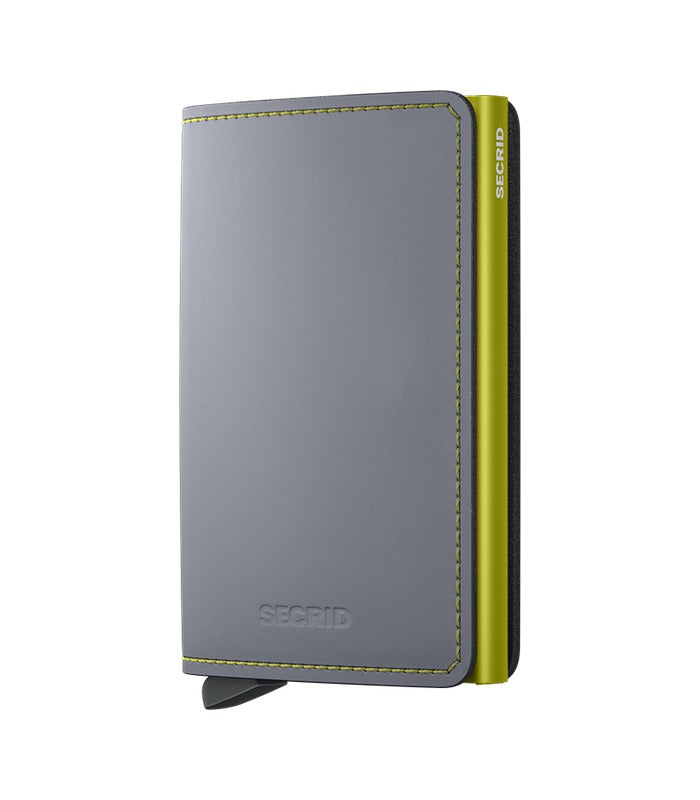 Secrid Slimwallet Matte | Grey & Lime | Mondo Uomo Naples FL