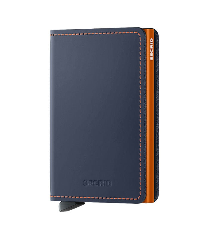 Secrid Slimwallet Matte | Nightblue & Orange | Mondo Uomo Naples FL