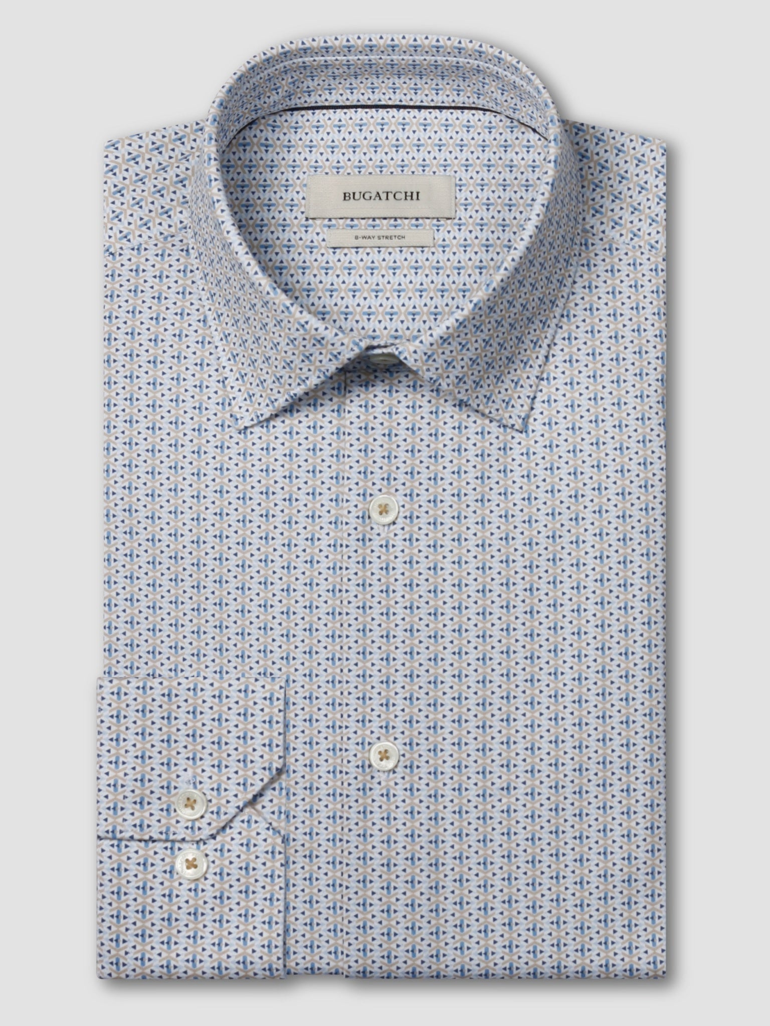 Bugatchi Ooohcotton L/S James Shirt, Sand | Mondo Uomo Naples FL