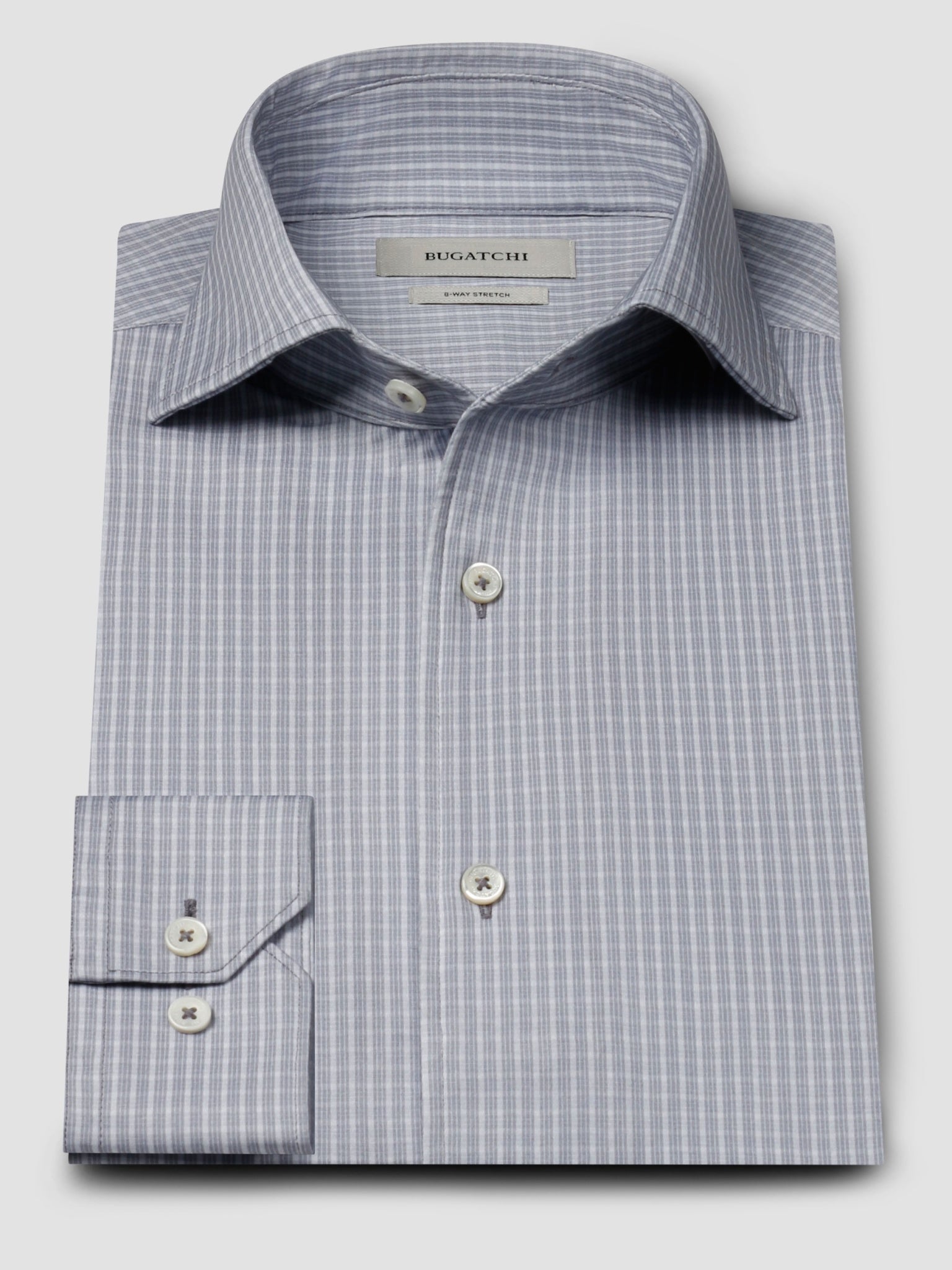 Bugatchi Ooohcotton L/S Devon Shirt, Slate | Mondo Uomo Naples FL