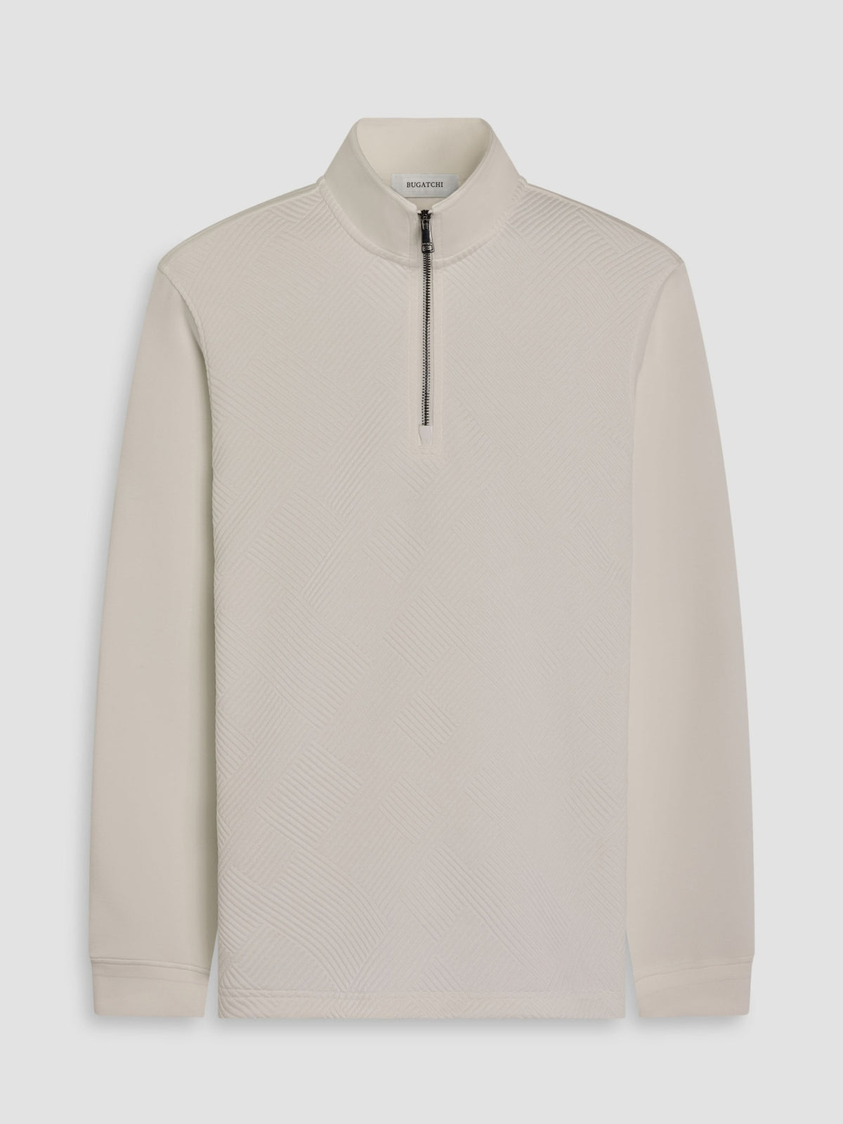 Bugatchi Soft Touch Quarter-Zip Knit, Chalk | Mondo Uomo Naples FL