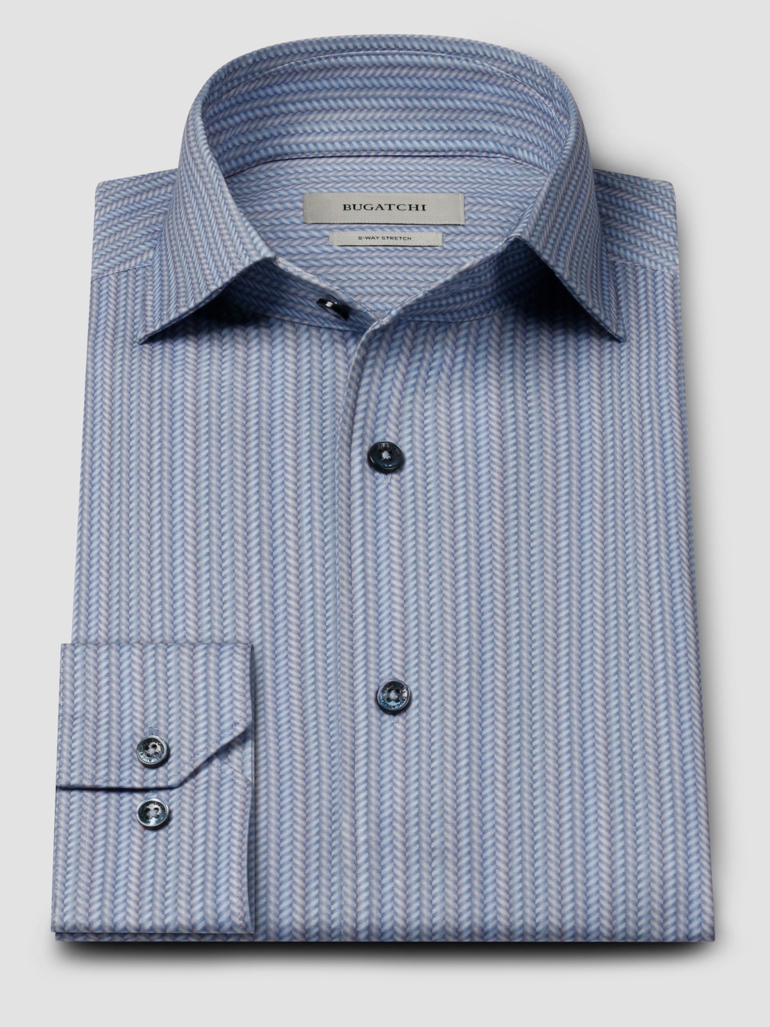 Bugatchi Ooohcotton L/S Devon Shirt, Air Blue | Mondo Uomo Naples FL