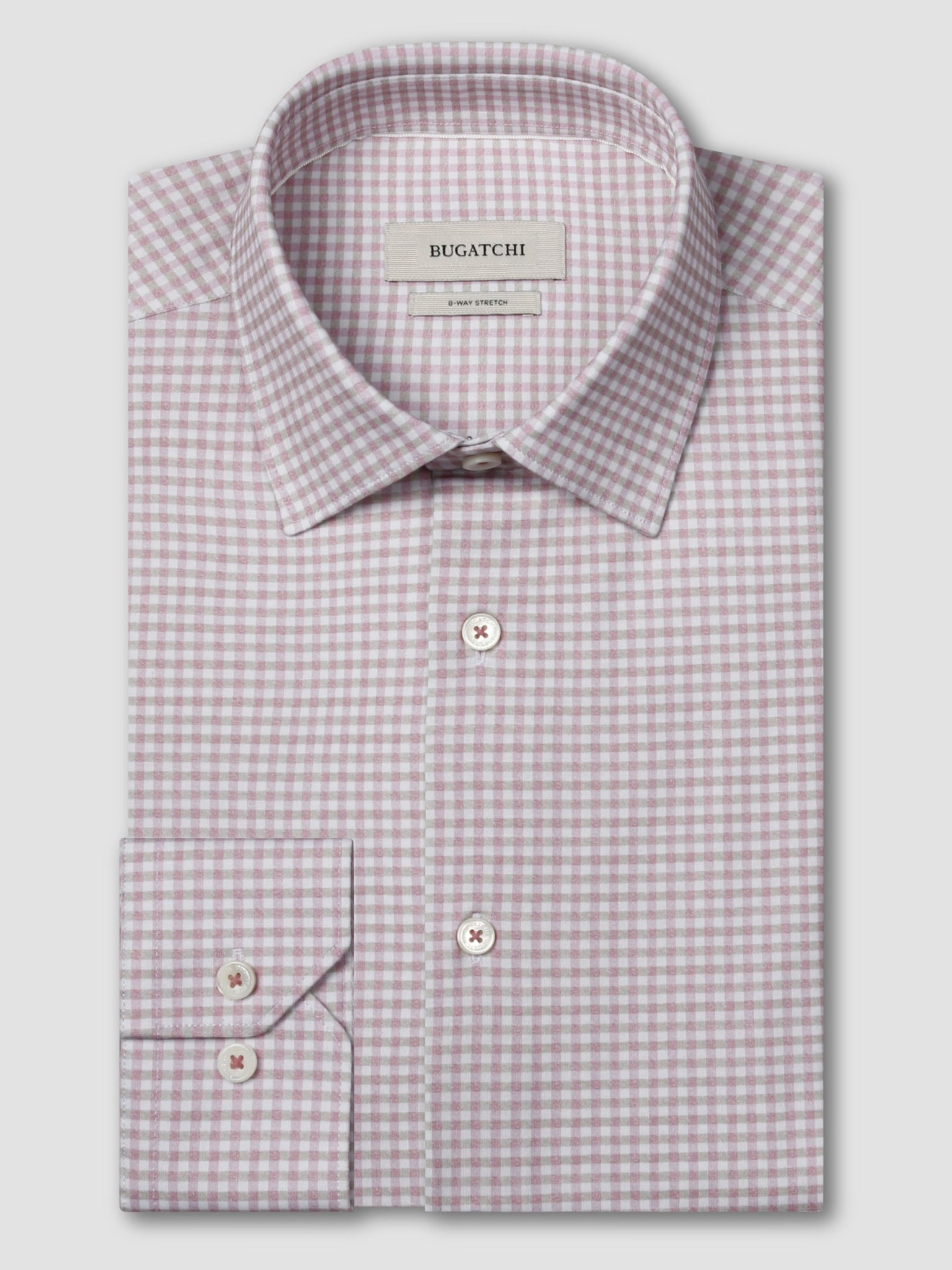 Bugatchi Ooohcotton L/S James Shirt, Dusty Pink | Mondo Uomo Naples FL