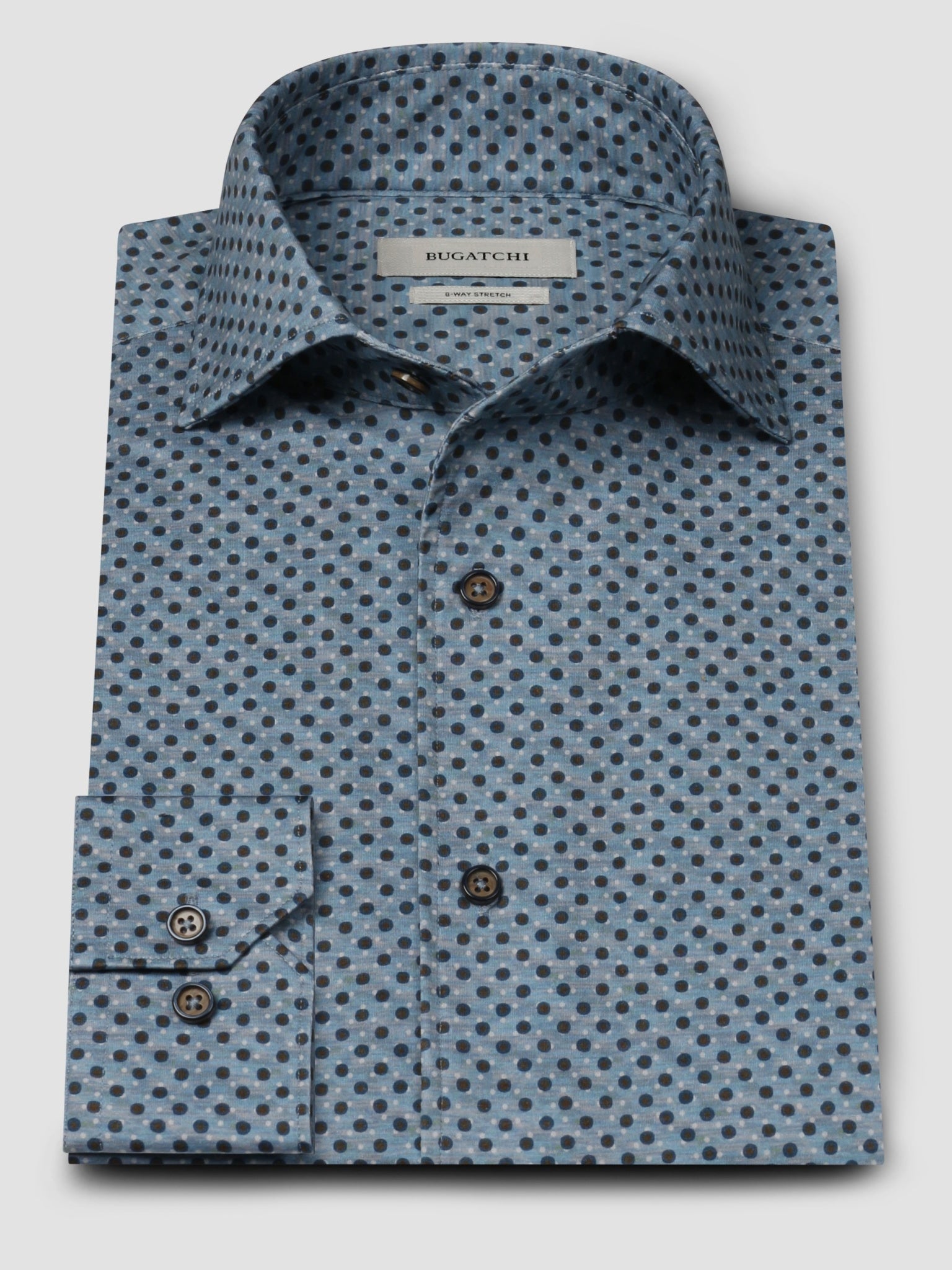 Bugatchi Ooohcotton L/S Devon Shirt, Peacock | Mondo Uomo Naples FL