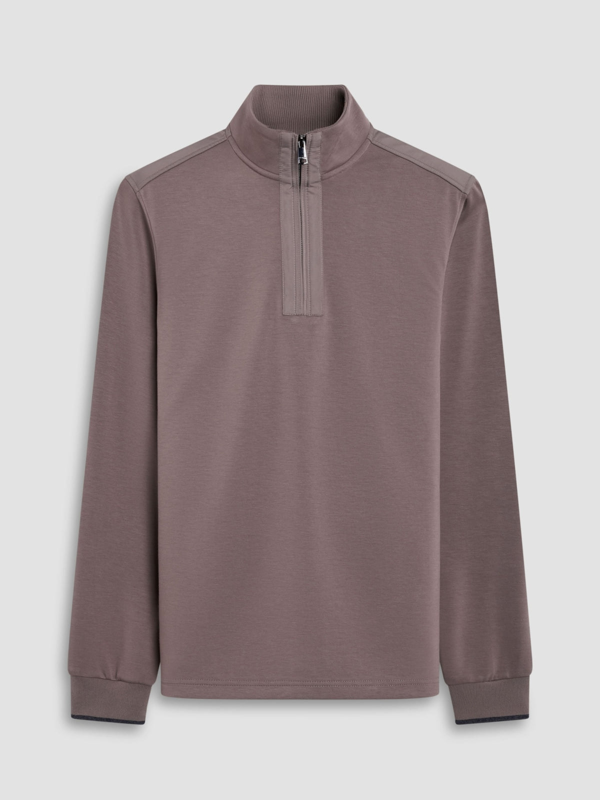 Bugatchi Soft Touch Quarter-Zip Knit, Walnut | Mondo Uomo Naples FL