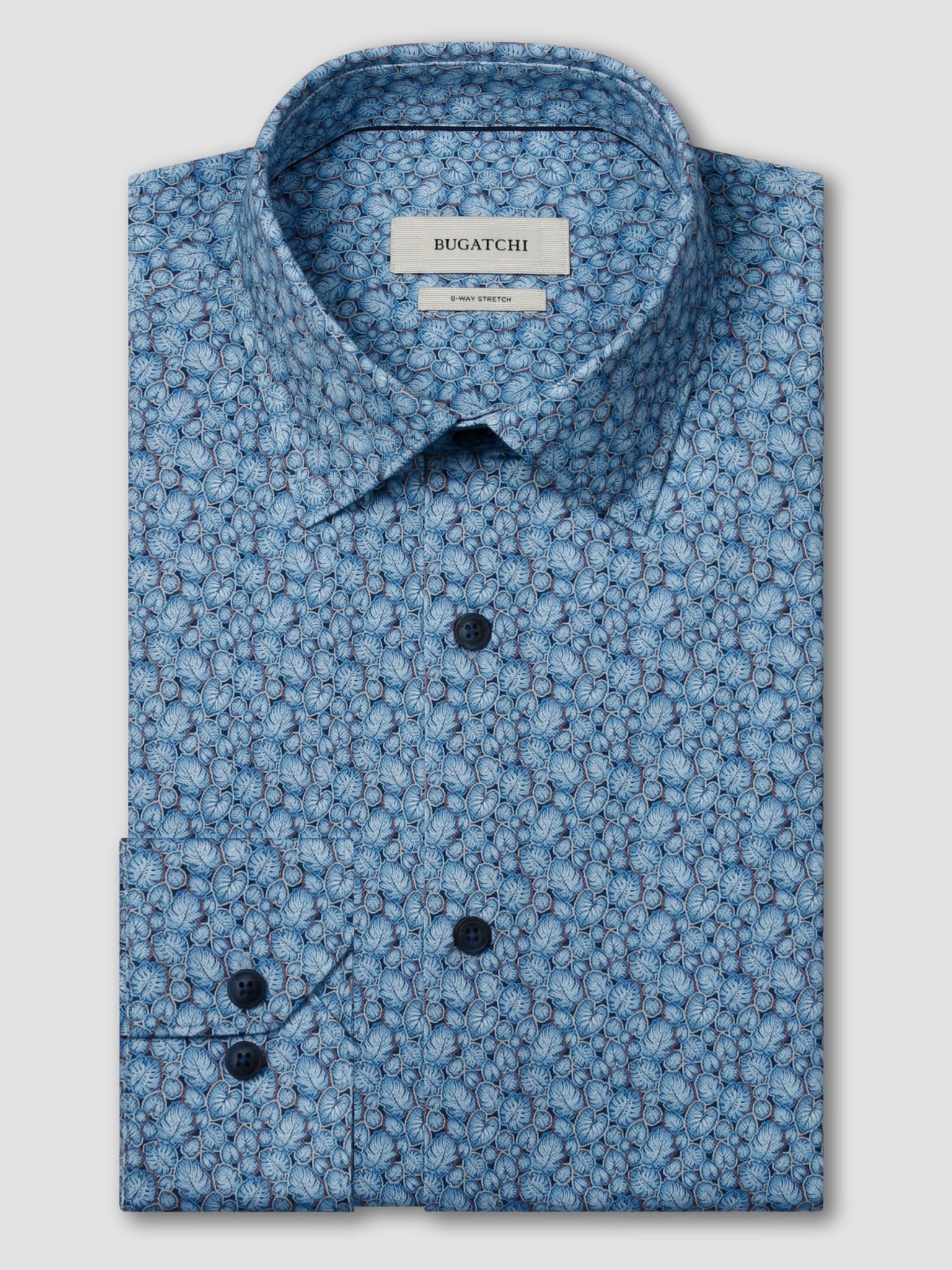 Bugatchi Ooohcotton L/S James Shirt, Classic Blue | Mondo Uomo Naples FL