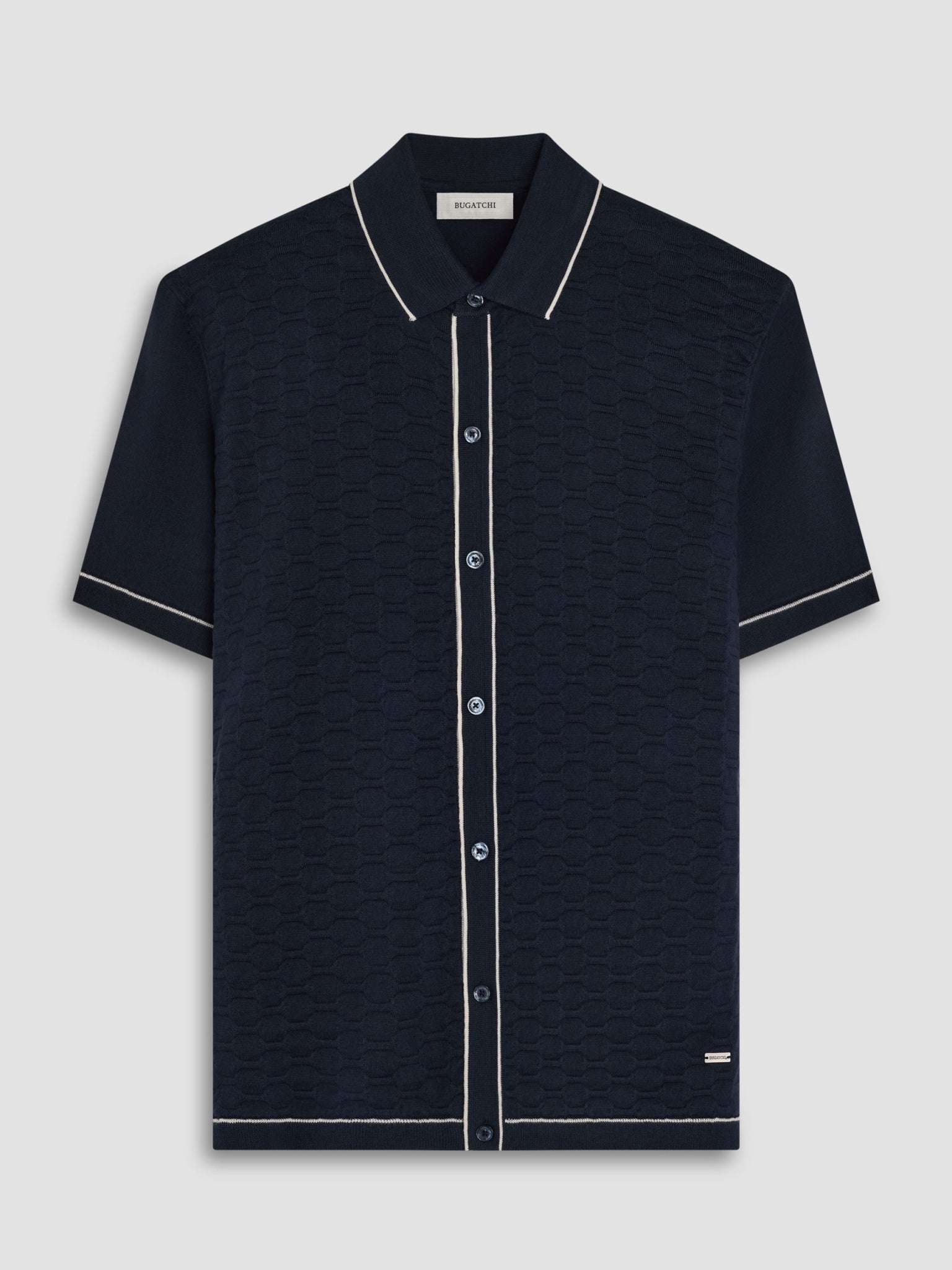 Bugatchi S/S Shirt Sweater, Navy | Mondo Uomo Naples FL