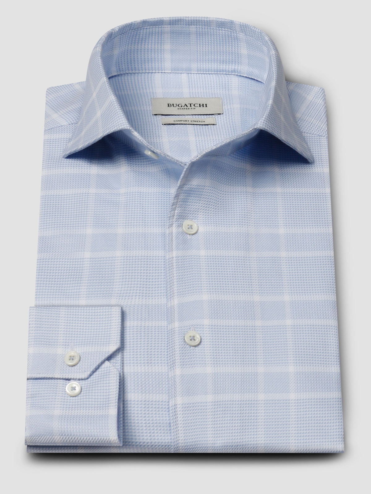 Bugatchi L/S Alvin Shirt, Sky | Mondo Uomo Naples FL