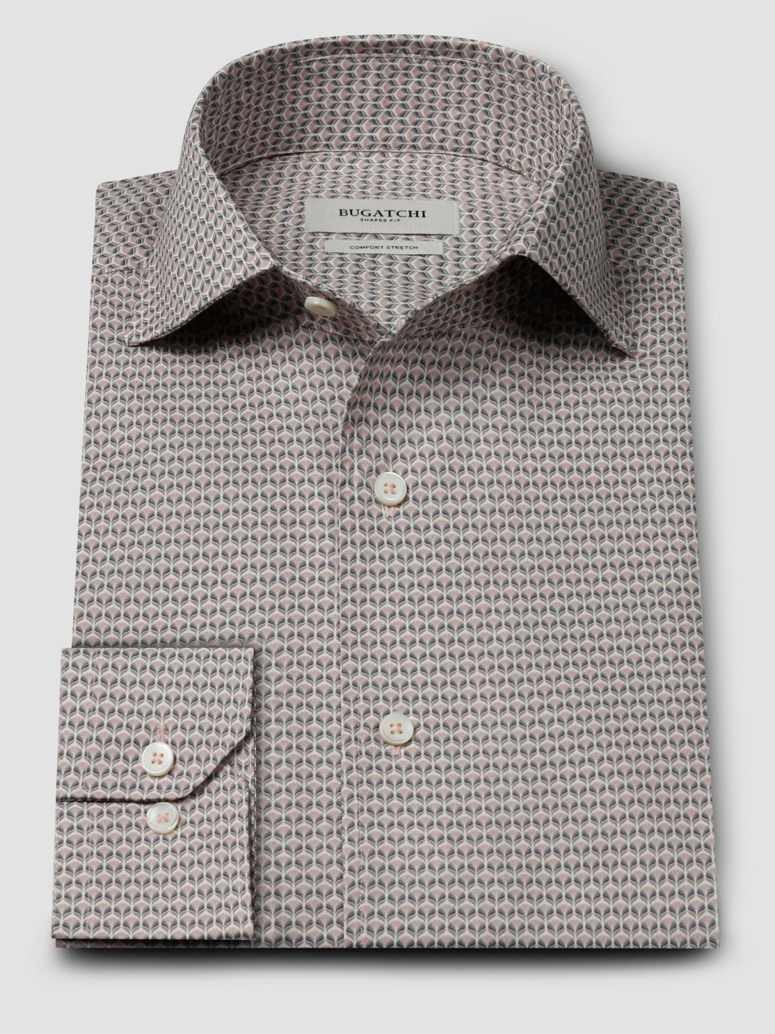 Bugatchi L/S Alvin Shirt, Dusty Pink | Mondo Uomo Naples FL