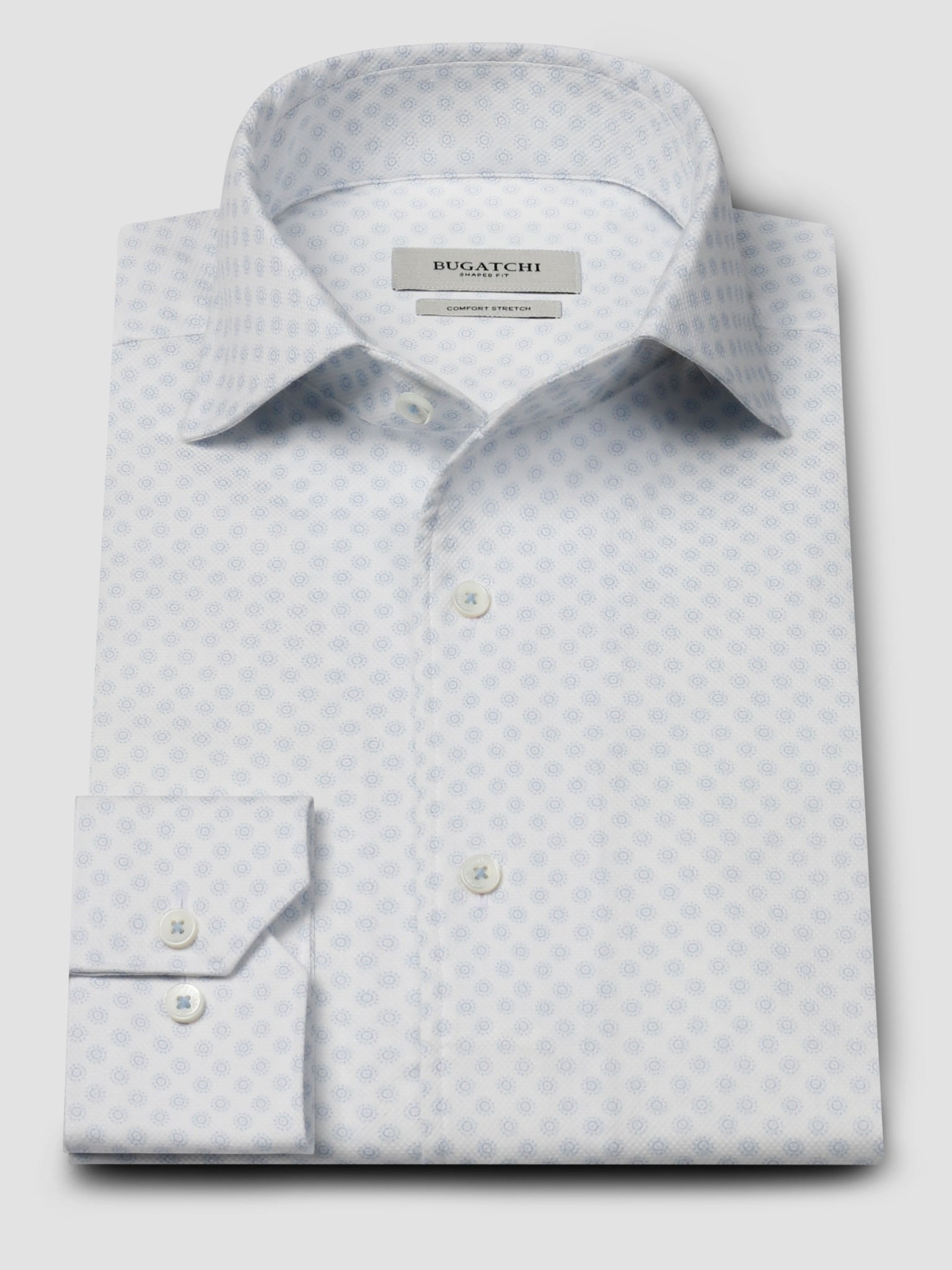 Bugatchi L/S Alvin Shirt, Sky | Mondo Uomo Naples FL