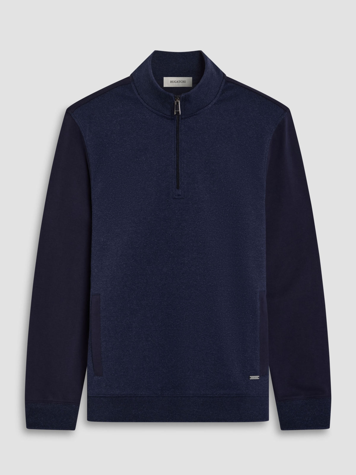 Bugatchi L/S Quarter-Zip Knit, Navy | Mondo Uomo Naples FL