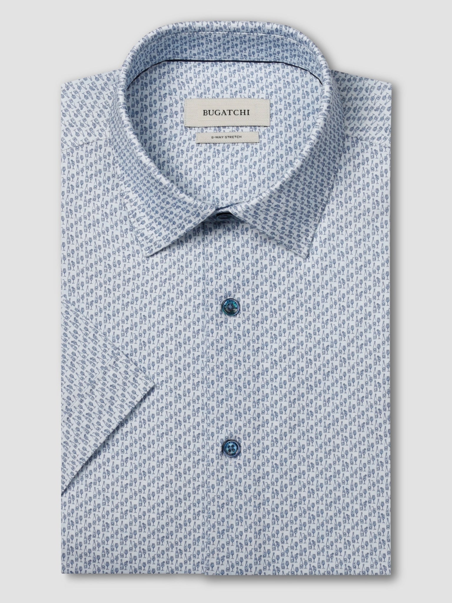 Bugatchi Ooohcotton S/S Miles Shirt, Air Blue | Mondo Uomo Naples FL