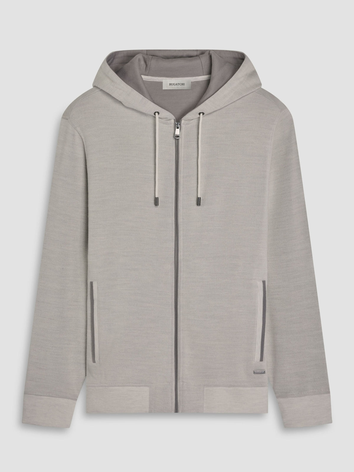 Bugatchi L/S Full-Zip Hoodie, Chalk | Mondo Uomo Naples FL
