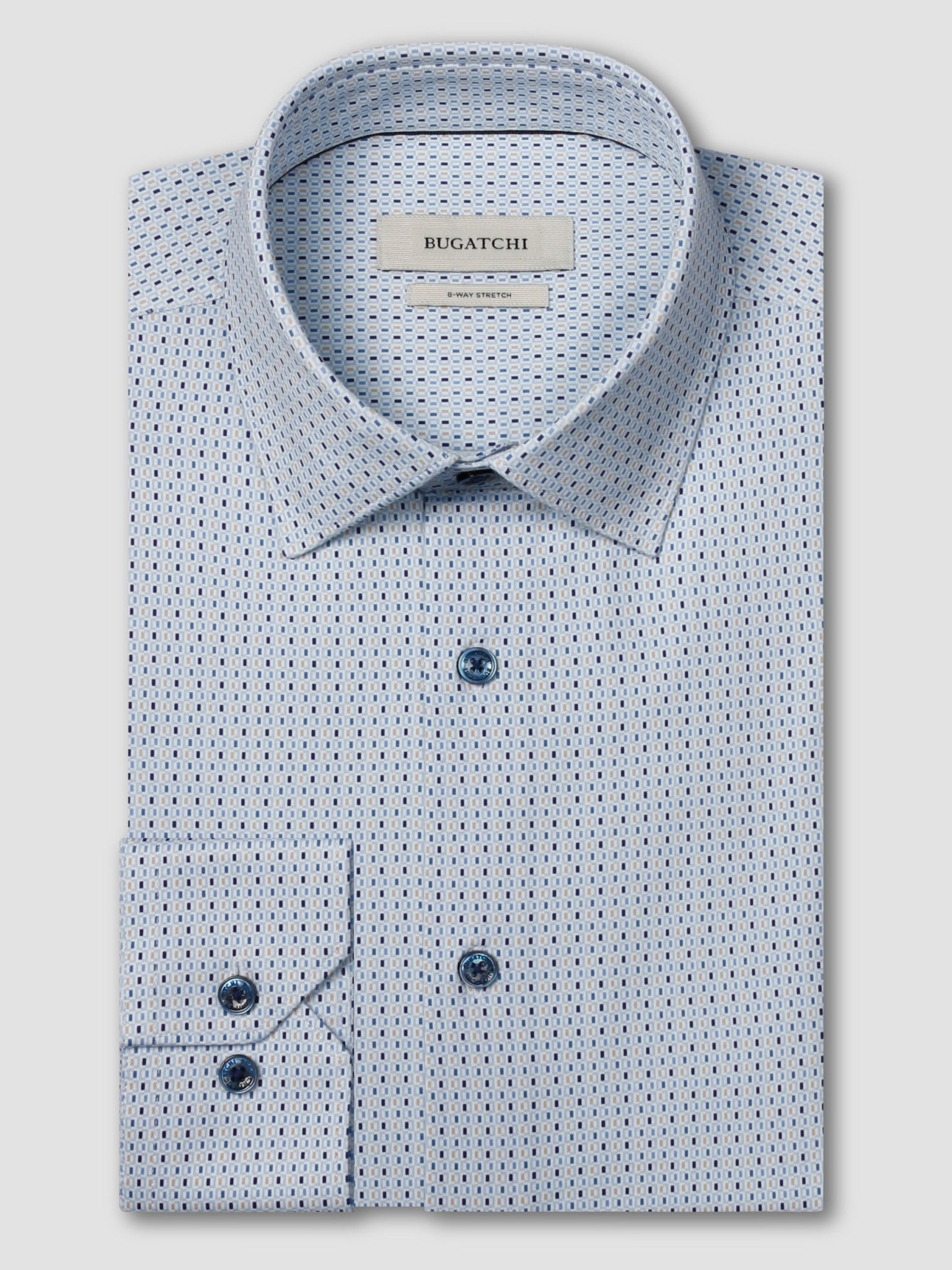 Bugatchi Ooohcotton L/S James Shirt, Air Blue | Mondo Uomo Naples FL