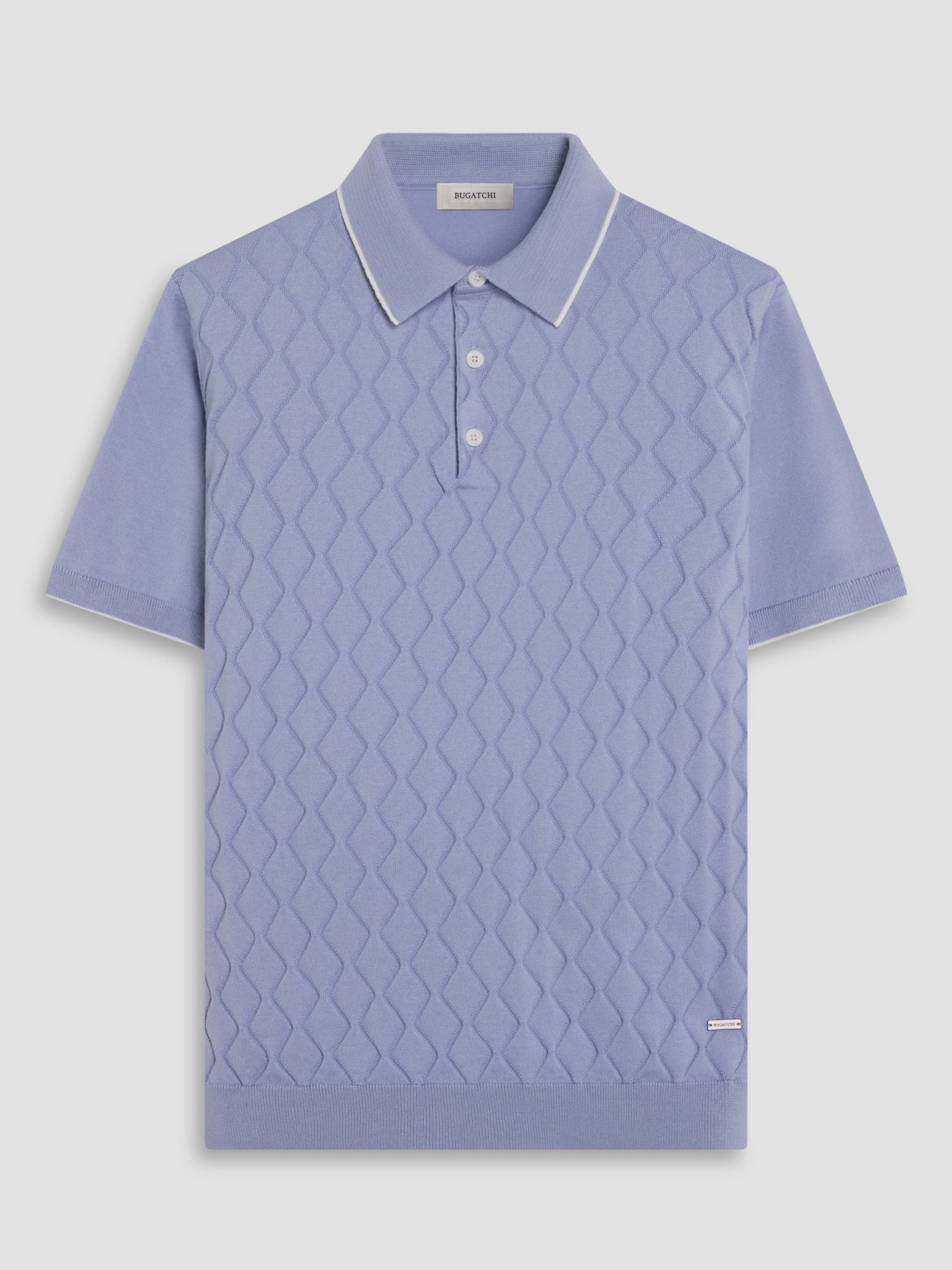 Bugatchi S/S Argyle Polo Sweater, Air Blue | Mondo Uomo Naples FL