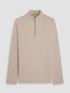 Bugatchi L/S Quarter-Zip Knit, Limestone