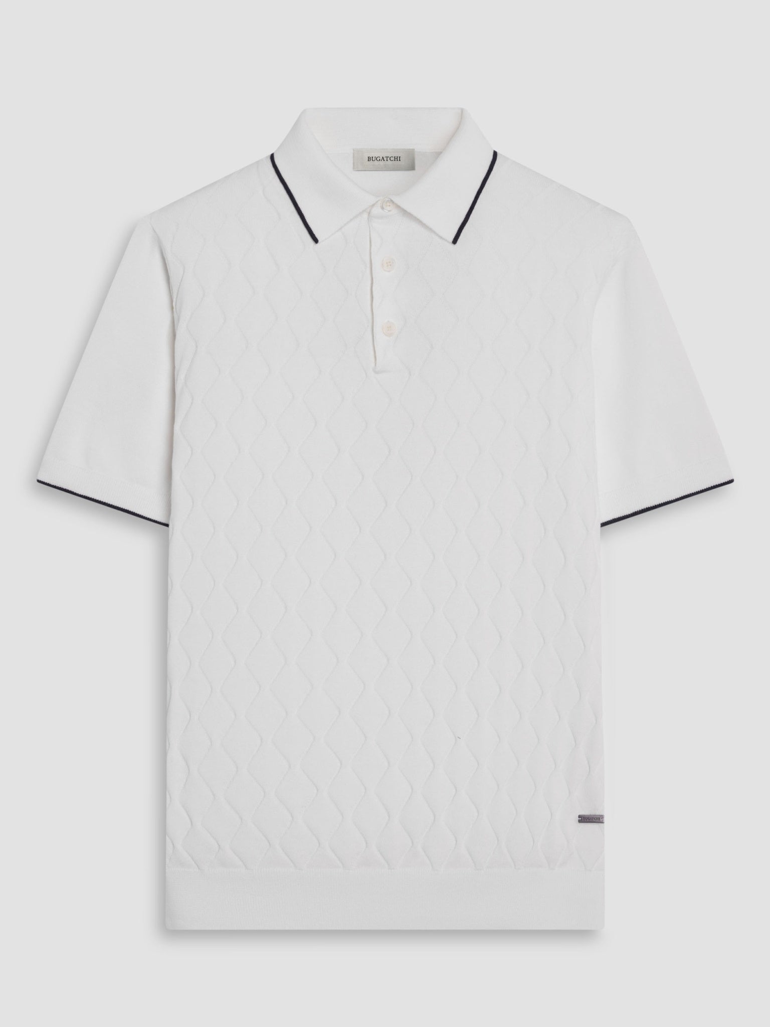 Bugatchi S/S Argyle Polo Sweater, Chalk | Mondo Uomo Naples FL