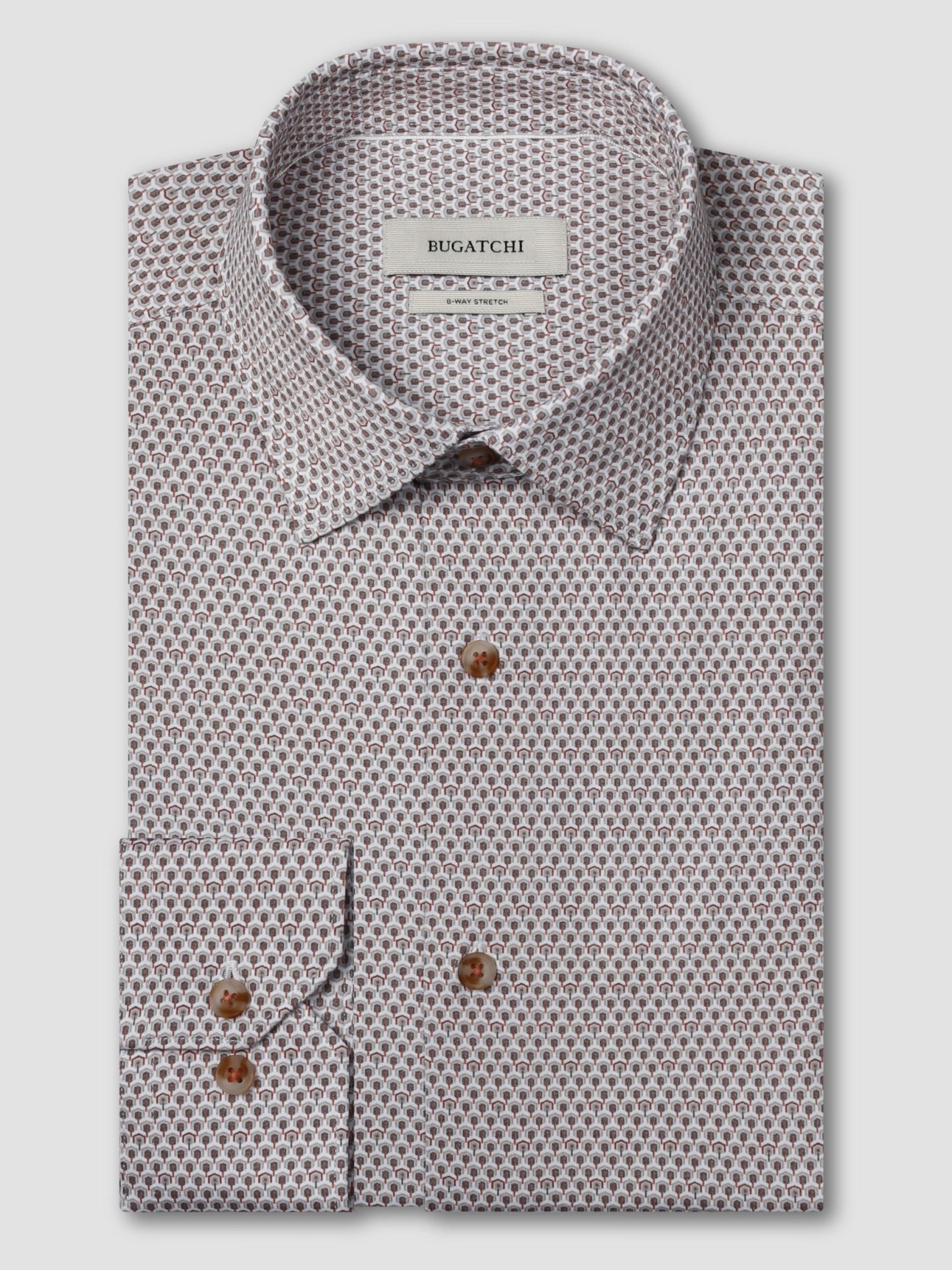 Bugatchi Ooohcotton L/S James Shirt, Sienna | Mondo Uomo Naples FL