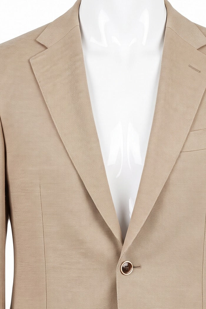 Sixty One Reda Wool & Cashmere Sport Coat, Taupe – lapel and fabric detail