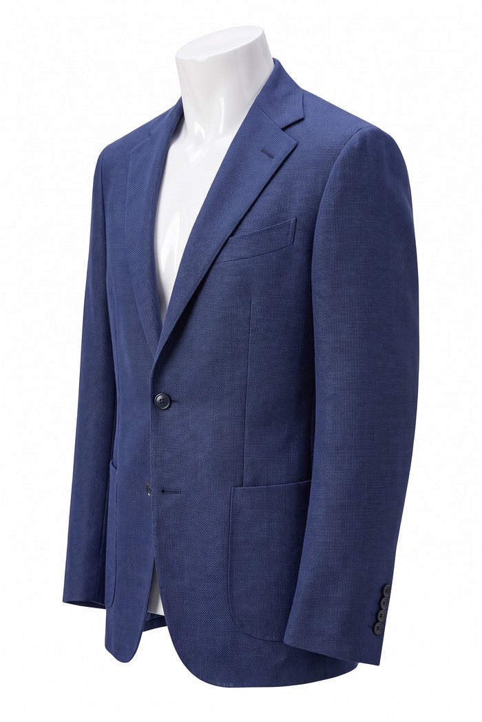 Sixty One Vitale Barberis Basketweave Sport Coat, Blue – three-quarter side view