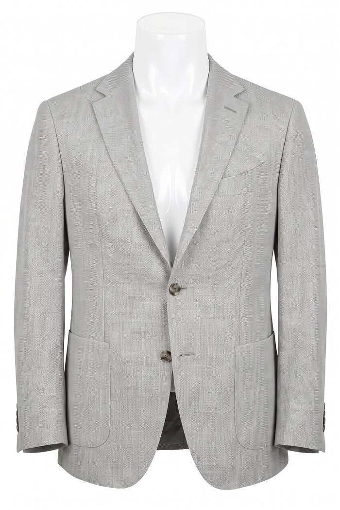 Sixty One Vitale Barberis Basketweave Sport Coat, Grey – front view | Mondo Uomo, Naples, Florida