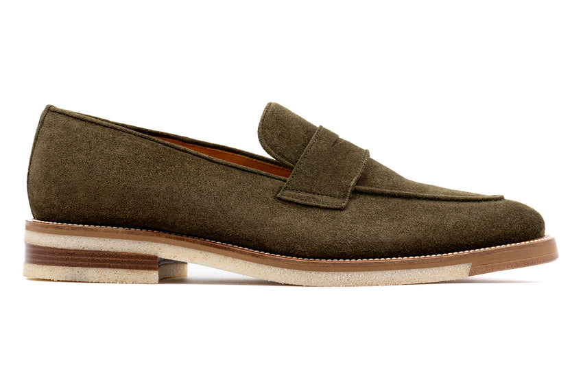 Martin Dingman Tuscan Penny Loafer, OLIVE – view 5