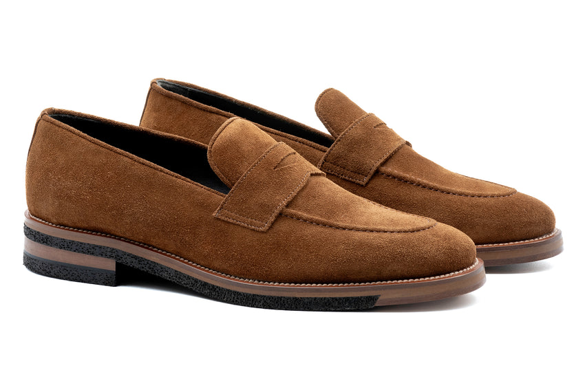 Martin Dingman Tuscan Penny Loafer, TOBACCO | Mondo Uomo Naples FL