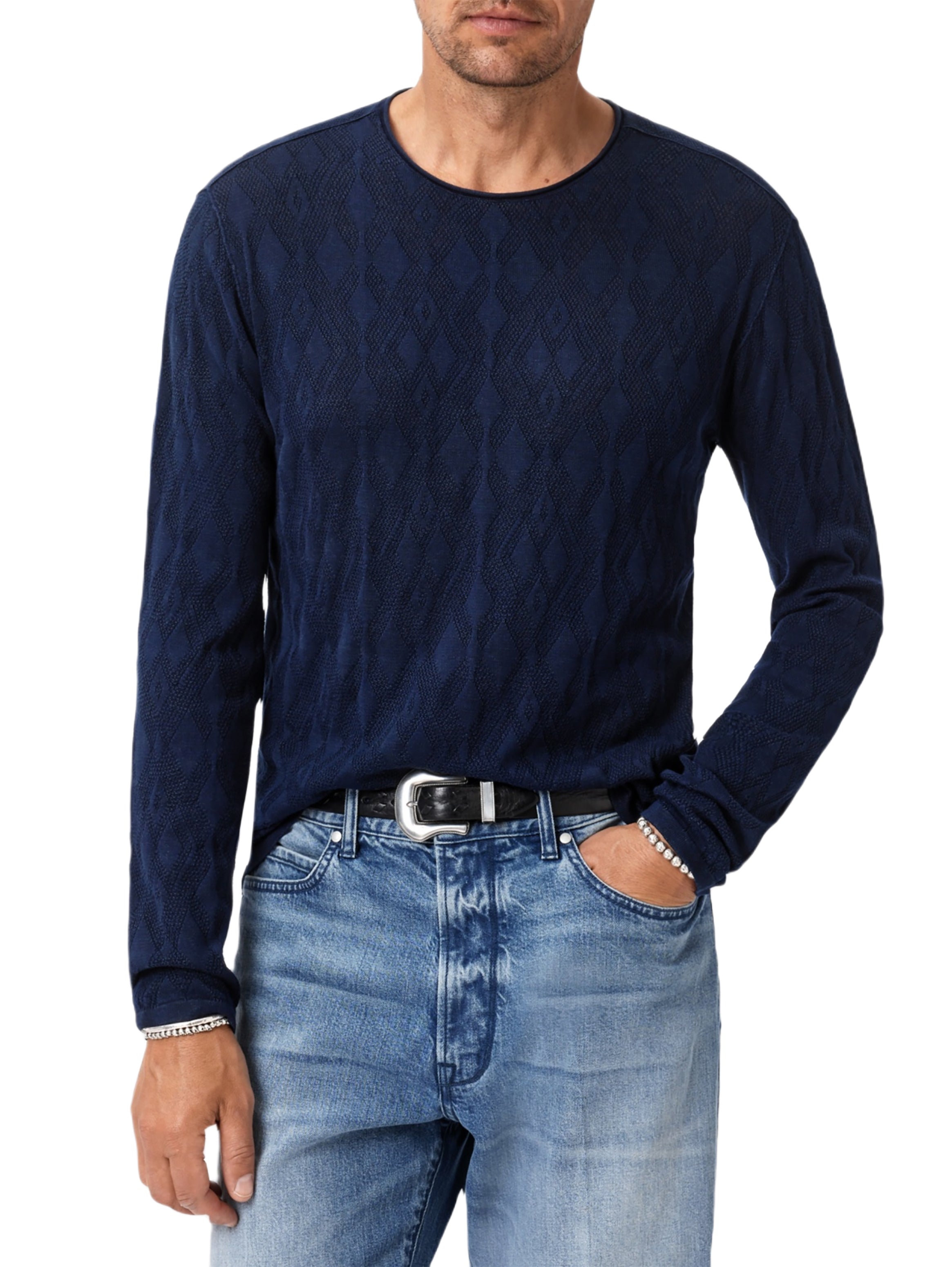 John Varvatos Textured Long Sleeve