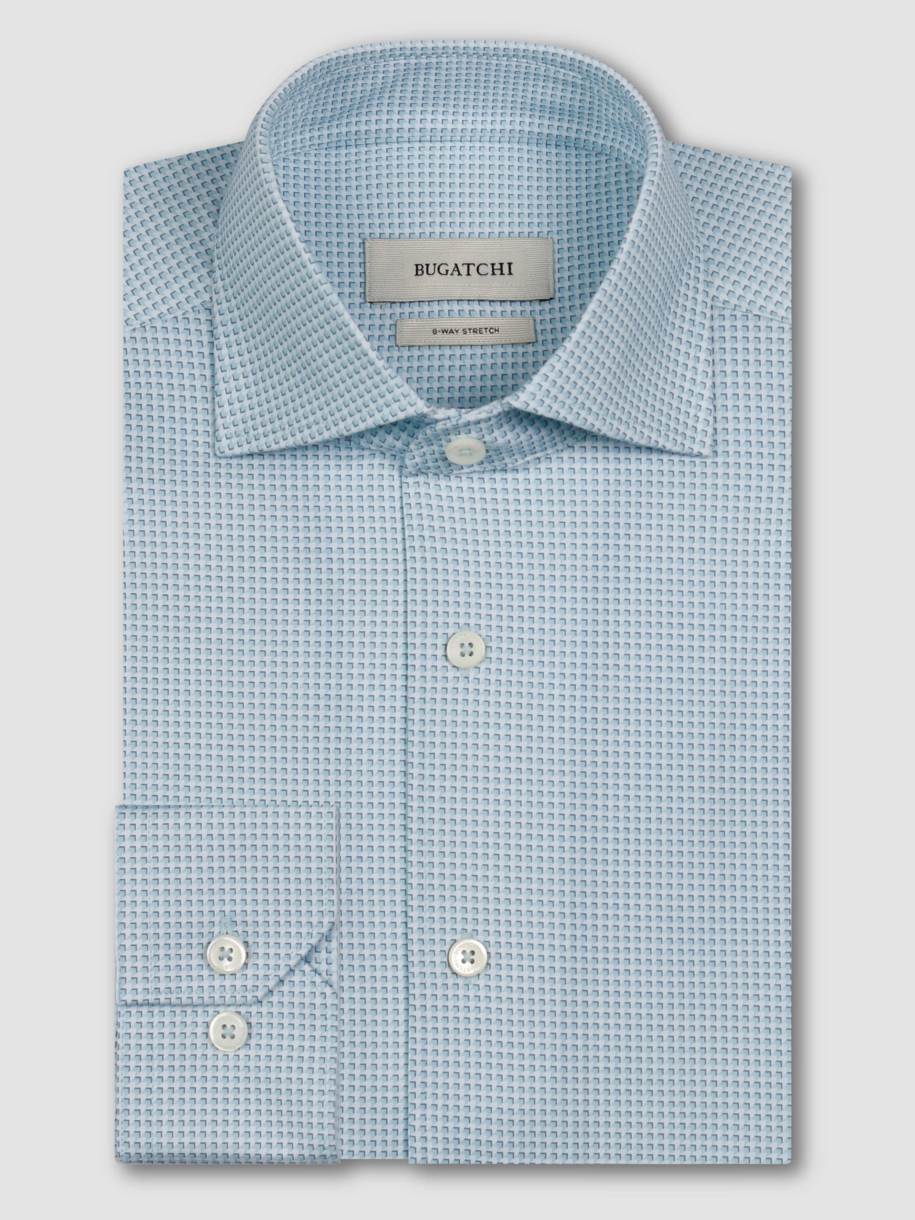 Bugatchi Ooohcotton L/S Shirt, Hazy Blue