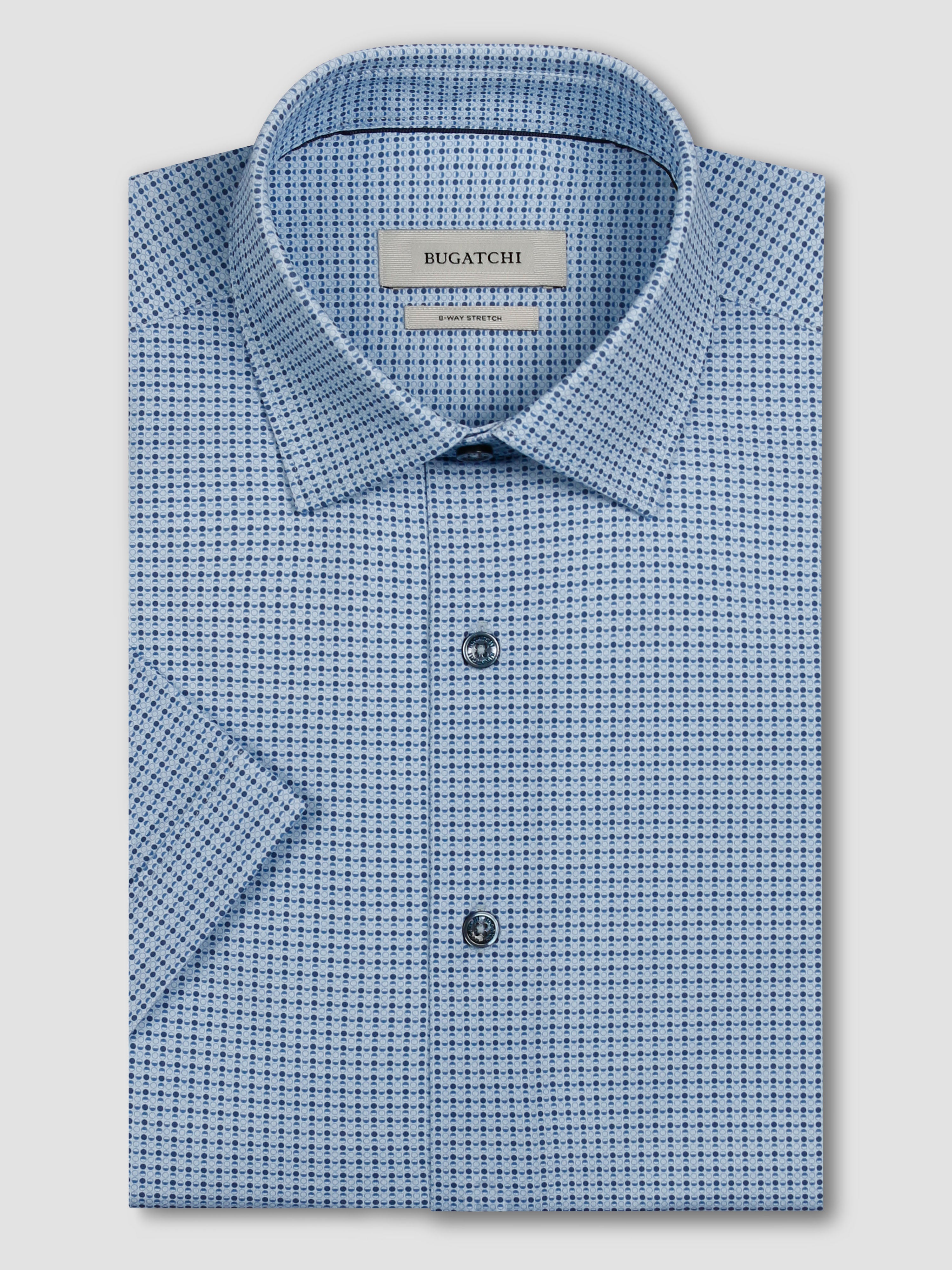 Bugatchi Ooohcotton S/S Shirt, Air Blue