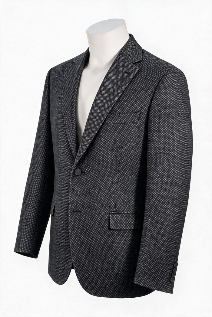 7 Downie Sette Vittorio Boucle Sport Coat, Charcoal – view 4
