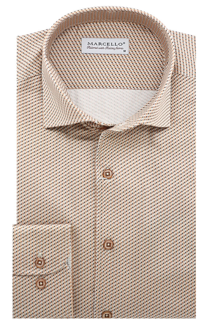 Marcello Long Sleeve Shirt, Rust