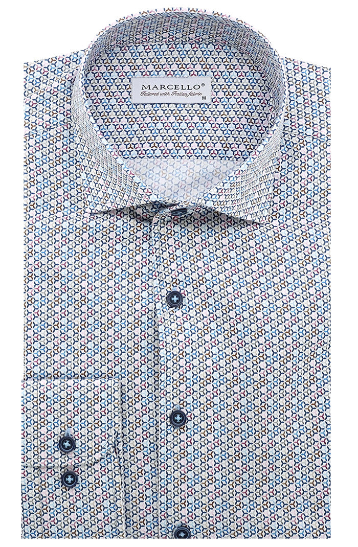 Marcello Long Sleeve Shirt, Multi