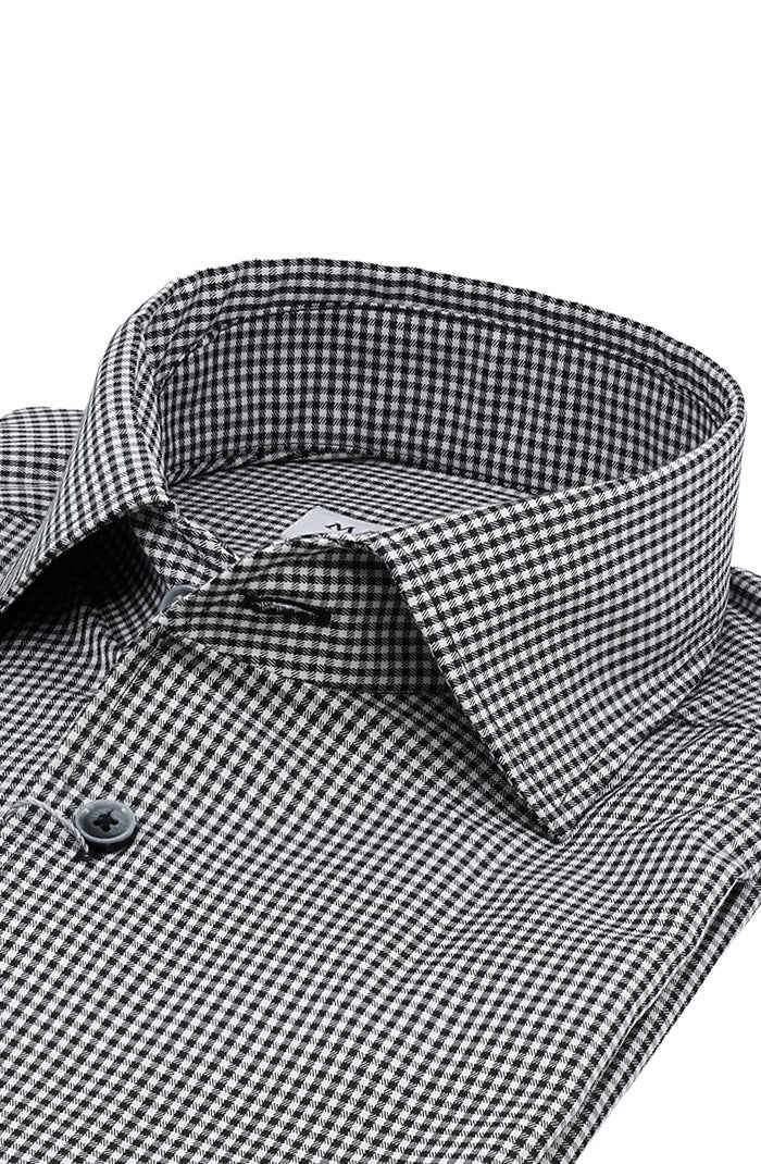 Marcello Long Sleeve Shirt, Black Check