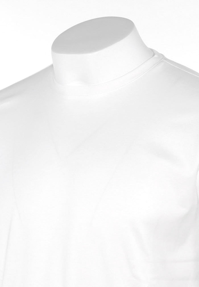 Raffi Aqua Cotton Lafayette Crew Neck Tee in White – view 2 #Color_White