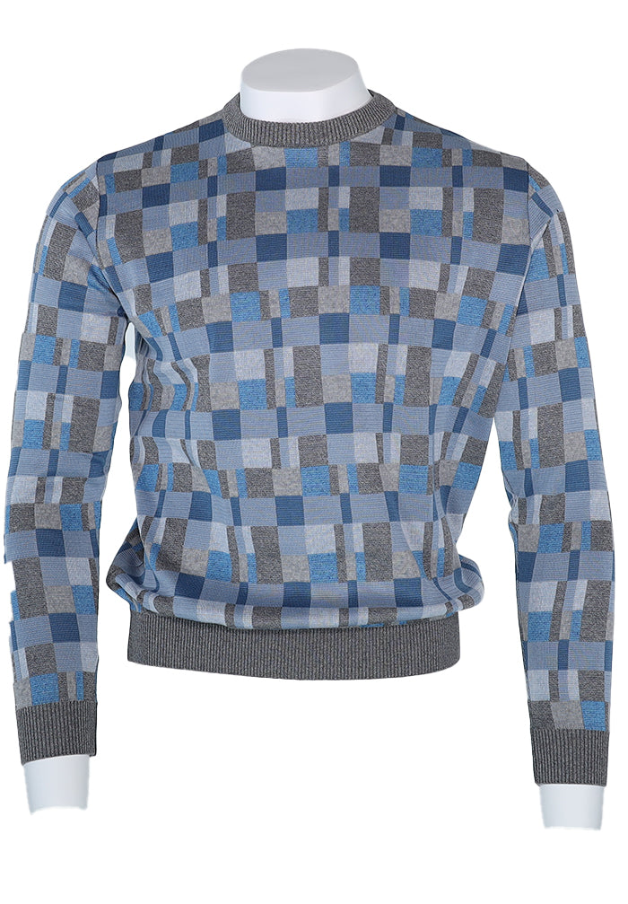 St Croix Digital Blocks Crew Neck Sweater