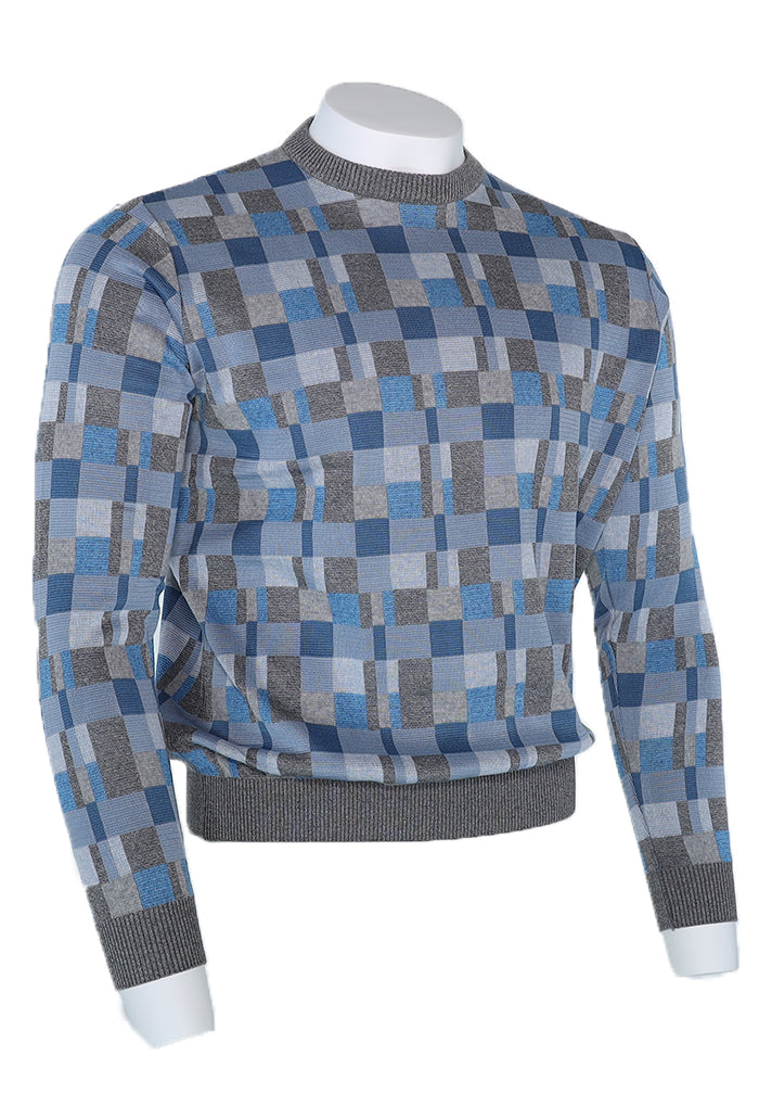 St Croix Digital Blocks Crew Neck Sweater