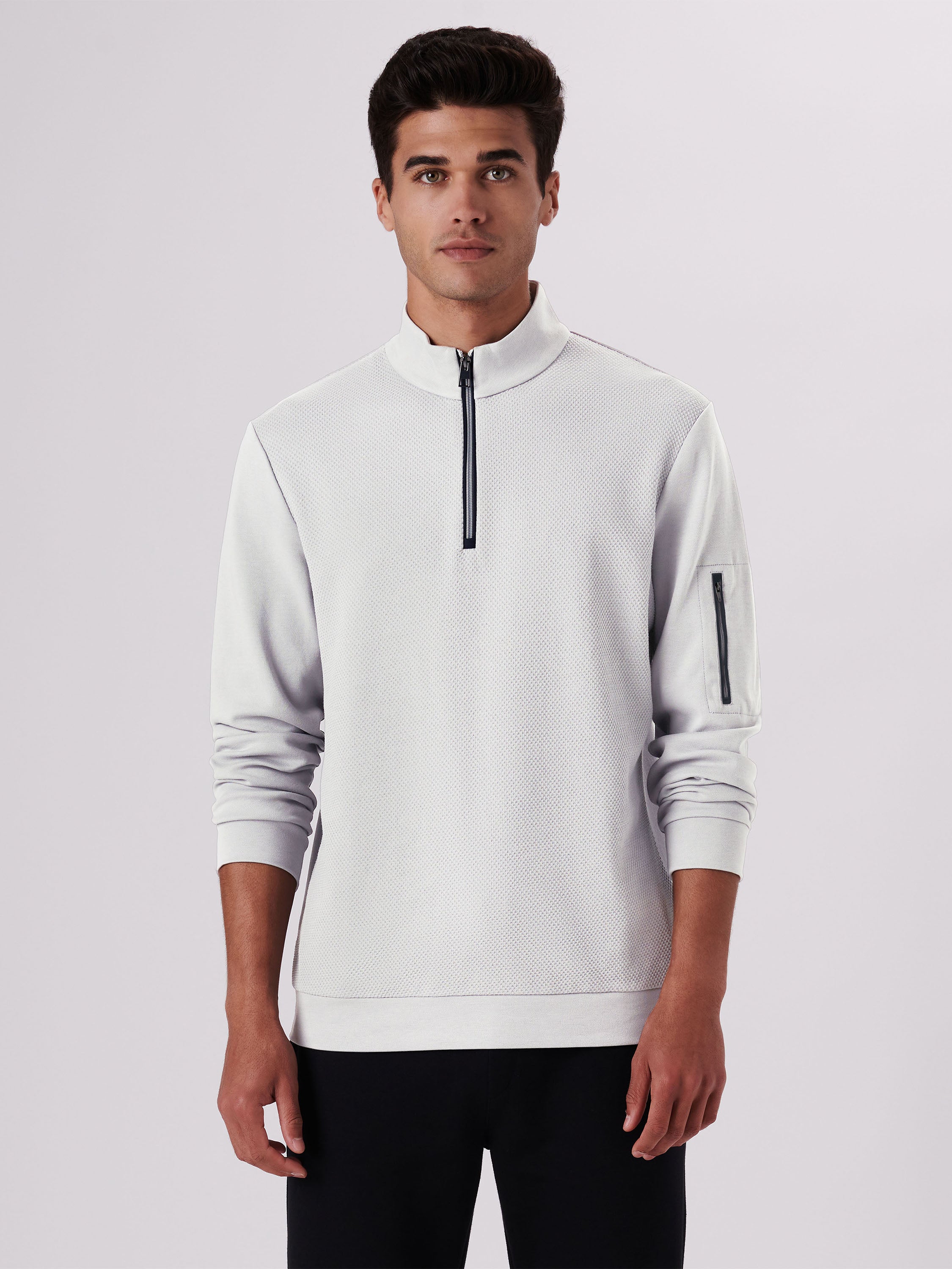 Bugatchi Solid Quarter Zip Sweater