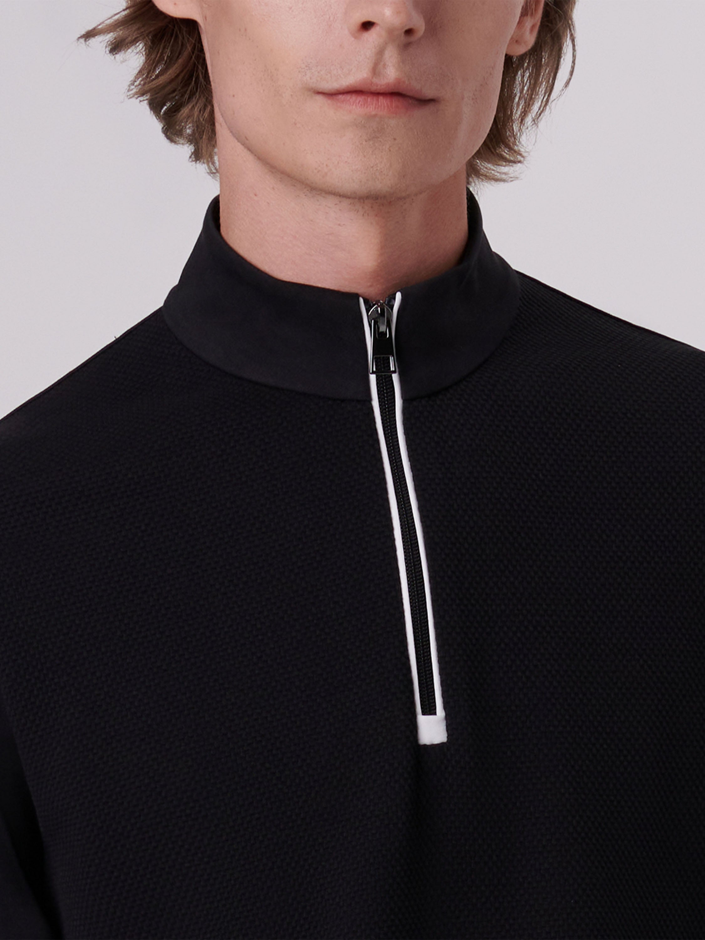 Bugatchi Solid Quarter Zip Sweater