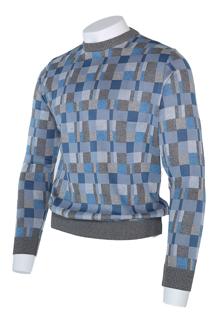 St Croix Digital Blocks Crew Neck Sweater