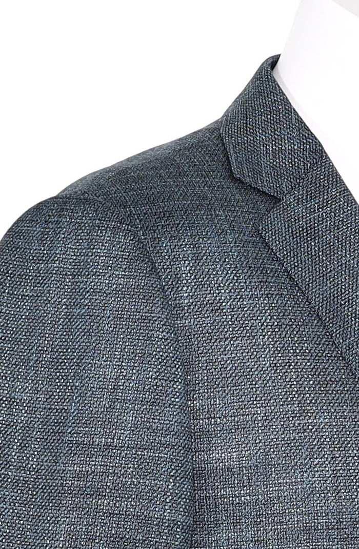 Byron Solid Grey Textured Sport Coat