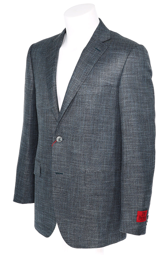 Byron Solid Grey Textured Sport Coat