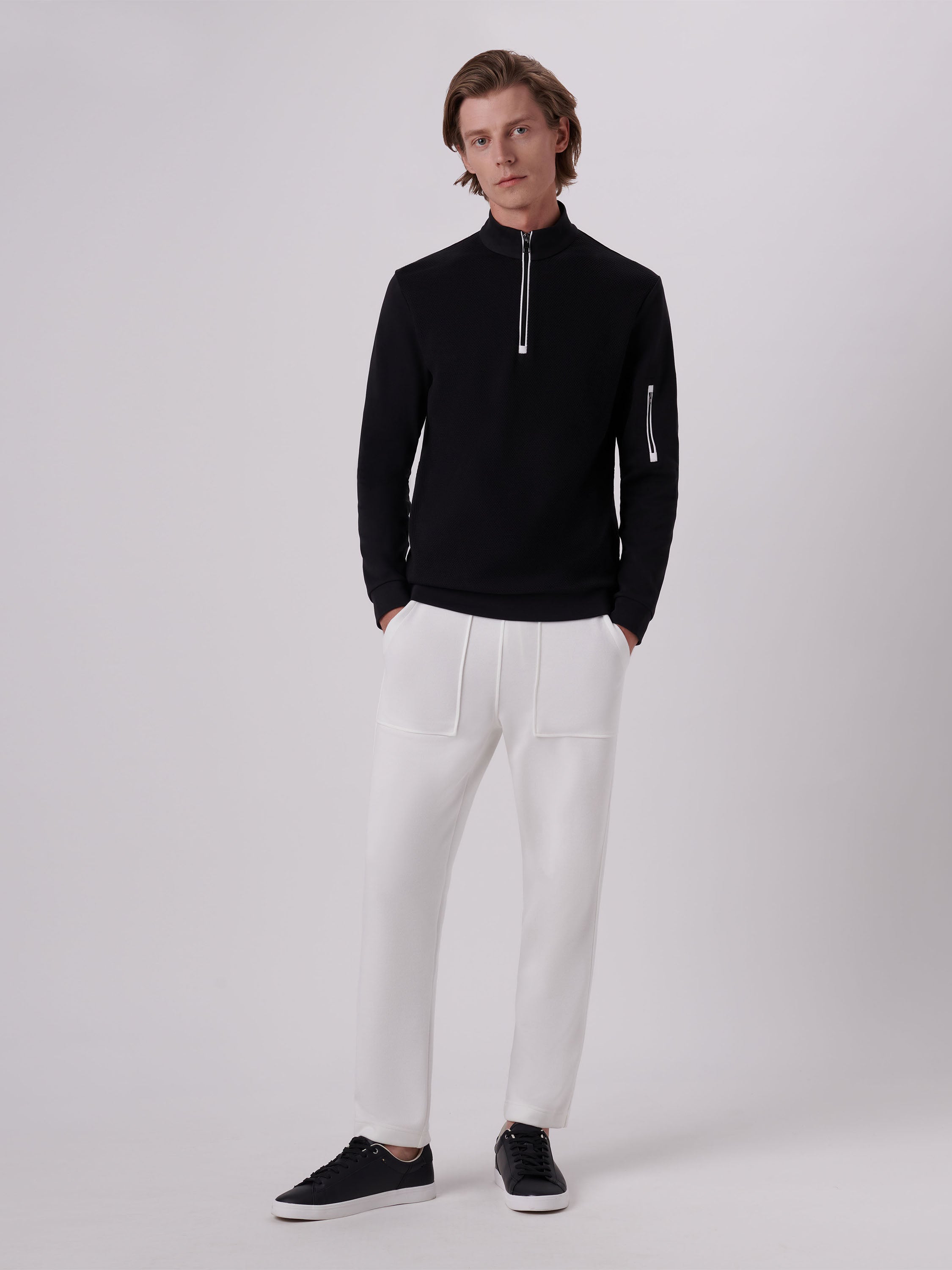 Bugatchi Solid Quarter Zip Sweater